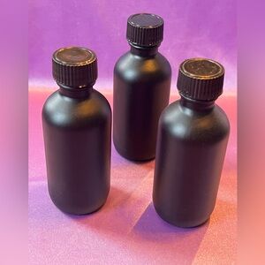 Set of 24-(2 oz) Boston Round black frosted glass bottles